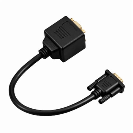 Gold Plated VGA Splitter Cable for Double Monitor Setups Full 1080p Resolution
