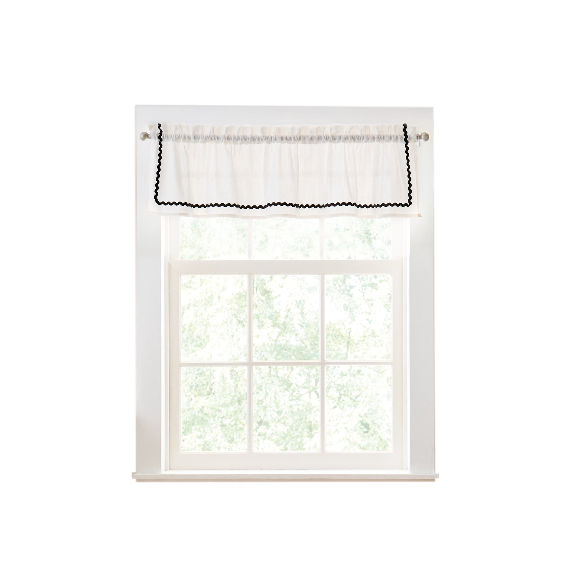 Curtainworks Rita Valance White, 1 Piece, Indoor, Rod Pocket, 58" x 14", Adult