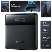 Baseus Power Bank 20000mAh 100W Fast Charging Portable Charger with Digital Display, Blade HD Slim Battery Pack for Laptop, Phone, Switch Black