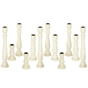 Koyal Wholesale Wood Taper Candle Holders, Set of 12 Count