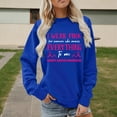 thumbnail image 2 of Cancer Awareness Sweatshirt Women Pink Ribbon Sweatshirts Crew Neck Long Sleeve Pullover Cancer Survivor Tee Tops (Blue, S), 2 of 4