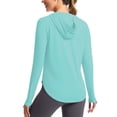 thumbnail image 2 of AherBiu Yoga Tops for Women Quick-Dry Lightweight Long Sleeve Sunproof Hoodie Pullover Athletic Workout Tops, 2 of 9