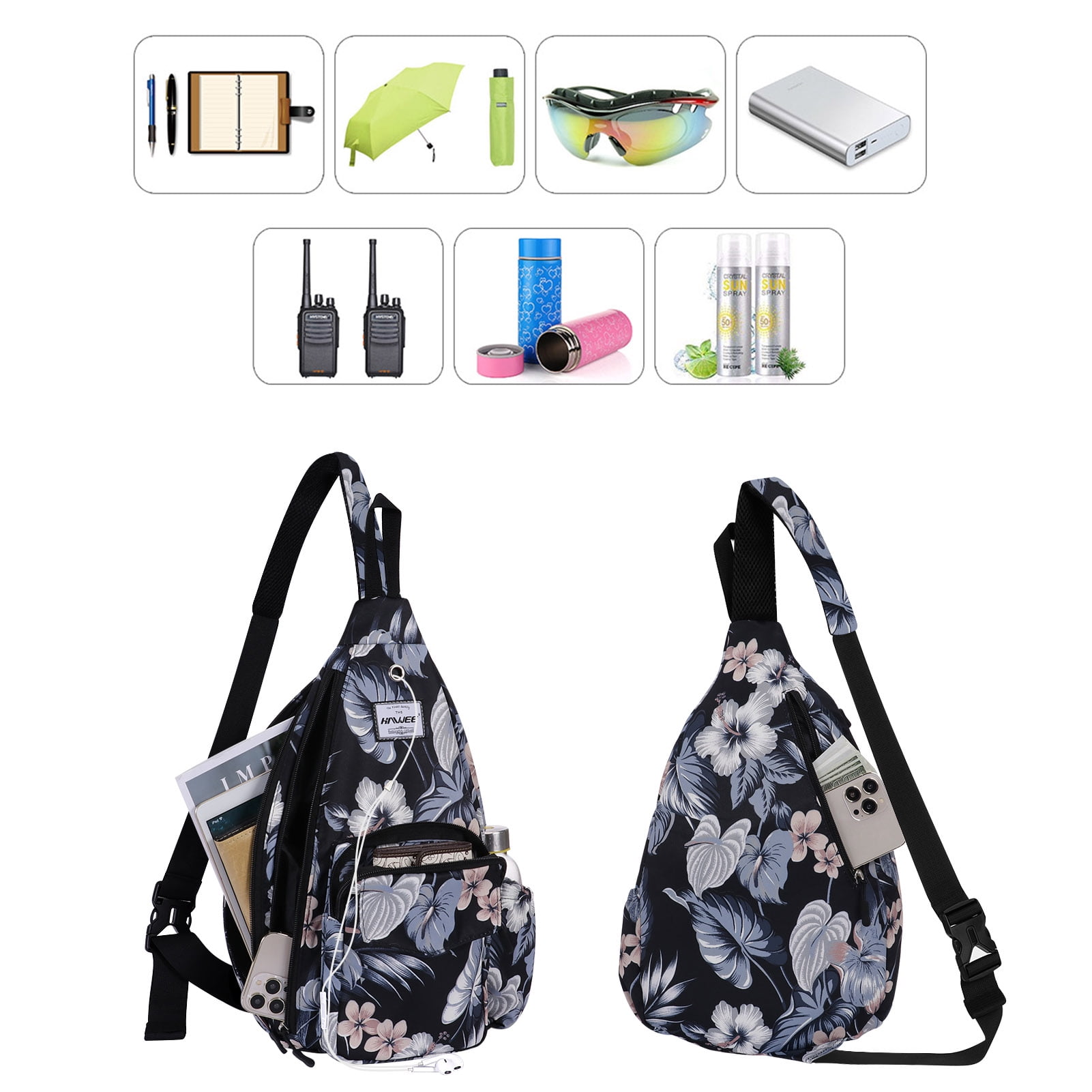 Duryarhall Anti-water Chest Bag Ramage Crossbody Sling Bag For Women