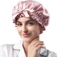 thumbnail image 1 of Gorro de seda YFONG de doble capa, 100% seda morera, rosa, 1 of 8