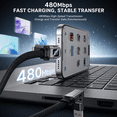 thumbnail image 4 of 4 in 1 USB C Cable 240W Fast Charging Multi Charger Cord with E-Mark Smart Chip, Nylon Braided Cable for Smartphones Tablets Laptops and More 5FT, 4 of 7