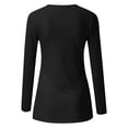 thumbnail image 6 of Xijirk Women's Blouses V Neck Long Sleeve Loose Fit Solid Color Casual Flowy Relaxed Women's Blouses for Office Style,Black,2XL, 6 of 7