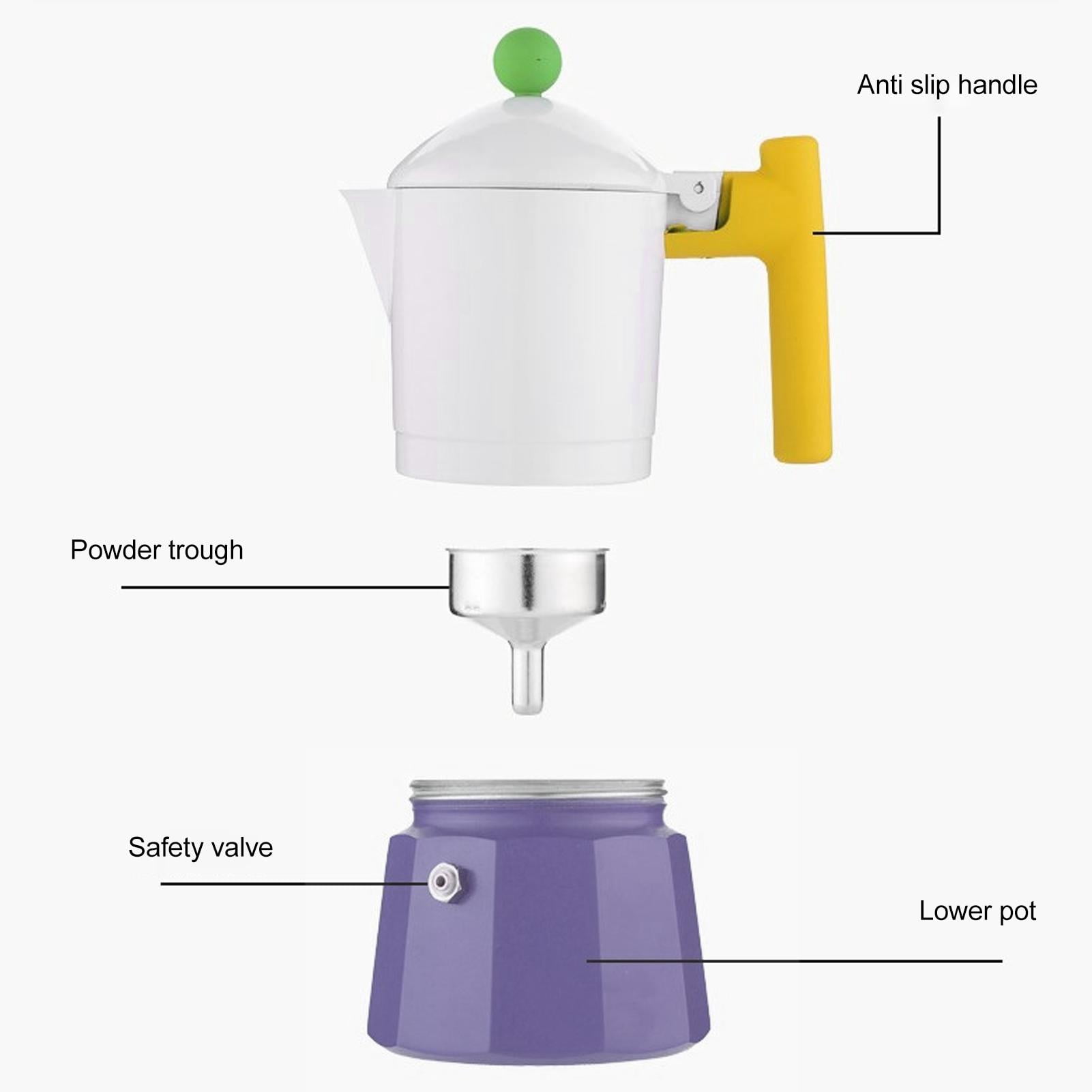 LAZIOEGR Portable Italian Moka Coffee Maker – Aluminum Alloy Stovetop Percolator for Home, Office & Travel, 5.12" x 7.48" – Easy Clean, Authentic Flavor