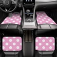 thumbnail image 7 of Pofeuu Pink And White Polka Dot Print Car Foot Mat Set of 4 Pieces - All-Weather Full Set Floor Mats for Cars Trucks SUVs, 7 of 7
