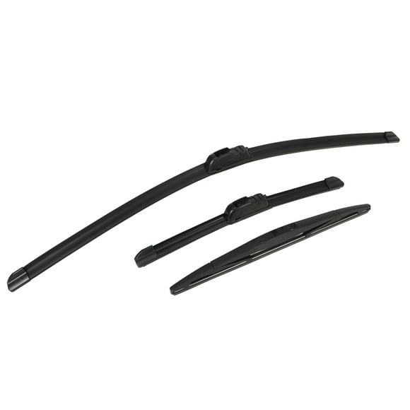 Unique Bargains 3 Pcs 26' 13' 12' Front Rear Windshield Wiper Blade Set Fit for Hyundai Santa with J / U Hook Black