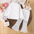 thumbnail image 5 of Toddler Baby Girl Fall Outfit Long Sleeve Letter Pullover Sweatshirt Pants Outfits 6-12 Months 12-24 Months 2t 3t 4t 5t 6t 7t 8t 9t Children White 5-6 Years, 5 of 7