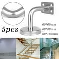 thumbnail image 2 of Ruibeauty 5Pcs Handrail Brackets 201 Stainless Steel Wall Stair Hardware Solid L Type, 2 of 5