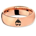 thumbnail image 2 of Tungsten Cool Guy Nerd Glasses Geek Hair Game Band Ring 7mm Men Women Comfort Fit 18k Rose Gold Dome Polished, 2 of 4