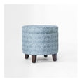 thumbnail image 6 of Cole Classics Round Storage Ottoman Flared Wood Leg Indigo: Polyester Upholstery, Footstool with Hidden Compartment, 6 of 9