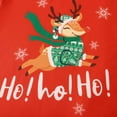 thumbnail image 6 of XIAOCHA Womens Christmas Family Matching Pajamas Set Cute Reindeer "Hi! Ho! Ho!" Print Crewneck Long Sleeves Vibrant Red Top With Paired With Festive Green Pants Sleepwear For Dad, 6 of 6