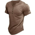 thumbnail image 6 of XBASW Mens Henley Shirts Summer Casual T Shirts Cotton Short Sleeve Tees Solid Color T-Shirt Tops S -2XL, 6 of 9
