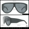 thumbnail image 3 of Retro Bold Oversized Shield Racer Plastic Sunglasses Tortoise - Brown, 3 of 8