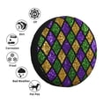 thumbnail image 5 of Spare Tire Cover, Mardi Gras Shiny Green Purple Wheel Cover Tire Covers for Trailers Car Truck Camper Universal Tire Covering Fits Diameter 17 inch, 5 of 7
