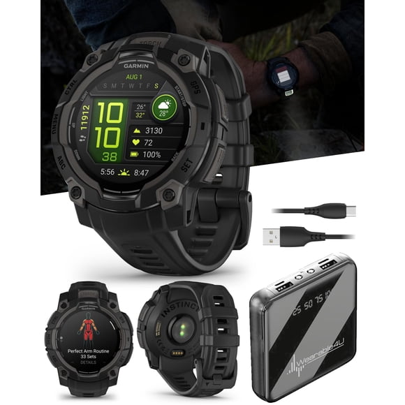 Wearable4U Garmin Instinct 3 Reloj GPS Resistente de 45 mm con Pantalla AMOLED
