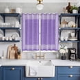 thumbnail image 2 of Curtains 63 Inch Length 2 Panels, Purple Retro Greek Key Grommets Window Treatment Curtain, Geometric Greece Ancient Rustic Thermal Curtains Drapes for Living Room/Bathroom, 2 of 9