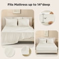 thumbnail image 6 of ANGENIA Comforter Sets for King Bed - 7 Pieces Ivory Bed in a Bag King Soft Lightweight Fluffy Boho Tufted Bed Sets with Comforter, Sheets, Pillowcases & Shams, 6 of 7