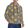thumbnail image 2 of Wukai Christmas hat duck Print Men Hoodies Fleece Sweatshirts Long Sleeve Sweaters Pullover Fall Outfits Winter Clothes-3X-Large, 2 of 7