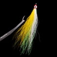 thumbnail image 4 of OROOTL Fishing Bucktail Teaser Hooks,5pcs Saltwater Fishing Teaser Lures with Bucktail Crystal Flash Skirt Big Eyes Fluke Flounder Rig Fishing Jig Hooks, 4 of 7