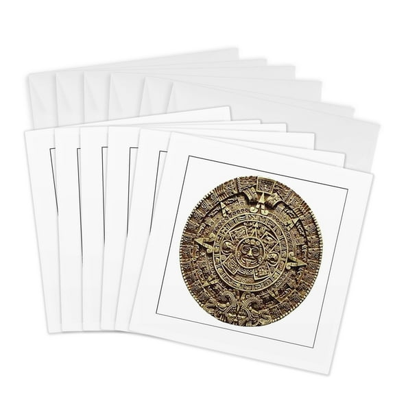 3dRose, Mayan Calendar, 6 Greeting Cards with envelopes