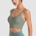 thumbnail image 2 of vigerkar Women Sport Bra with Removable Padded Racerback Bralette Medium Support Running Yoga Bra Top Green, S, 2 of 9
