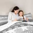 thumbnail image 4 of jejeloiu Neutral Border King Size Comforter Sets For Men Women,Classic Print Comforters King Size,Gray White,Reversible,3 Pieces,1 Comforter and 2 Pillowcases, 4 of 7