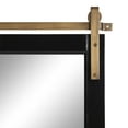 thumbnail image 4 of Kate and Laurel Skylan Modern Glam Decorative Wood Framed Wall Mirror, 24 x 31, Glossy Black and Antique Gold, Barn Door-Inspired Transitional Hanging Mirror for Bathroom or Living Room Uses, 4 of 8