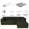 thumbnail image 7 of Traumliebe L-Shape Chaise Sectional Sofa, Swan's Down, Stain Resistant ,No Assembly,Green,7-Seater Sofafor Indoor Living Room and Bedroom, 7 of 7