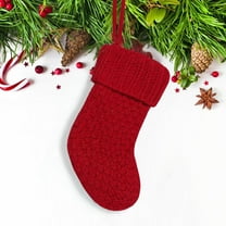 Red Knit Christmas Stockings Christmas Mini Stockings Rustic Stocking Decorations Knit Farmhouse Cable Knit Xmas Stocking Hanging Christmas Tree Ornament
