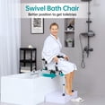 thumbnail image 3 of ELENKER Sliding Shower Chair with 360° Swivel Seat, Tub Transfer Bench with Drainage Holes for Senior, Sick and Handicap, 3 of 7