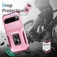 thumbnail image 7 of KOMI for Google Pixel 9 Pro XL Case with Tempered Glass Screen Protector and Camera Lens Cover,Rotated Ring Stable Kickstand,Heavy Duty Shockproof Protective Phone Cover Pink, 7 of 7