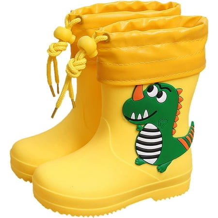 

QWZNDZGR Babys Rain Boots Children Waterproof Shoes for Boy Dinosaur Boys Girls Shoes Waterproof Rain Boots Slip Resistent