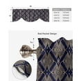 thumbnail image 6 of Tie Up Valance Curtain for Kitchen, Navy Blue Gold Geometric Pattern Rod Pocket Short Curtains Adjustable Tie-Up Shade Valances, Retro Abstract Art Window Treatment for Bathroom Living Room Bedroom, 6 of 7