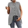 thumbnail image 1 of Tops Casuales Cuello Redondo Rayas Largas sin Mangas para las Mujeres, Camiseta de Moda Ligera Suave de Poliéster para el Uso Casual de Verano, 1 of 5
