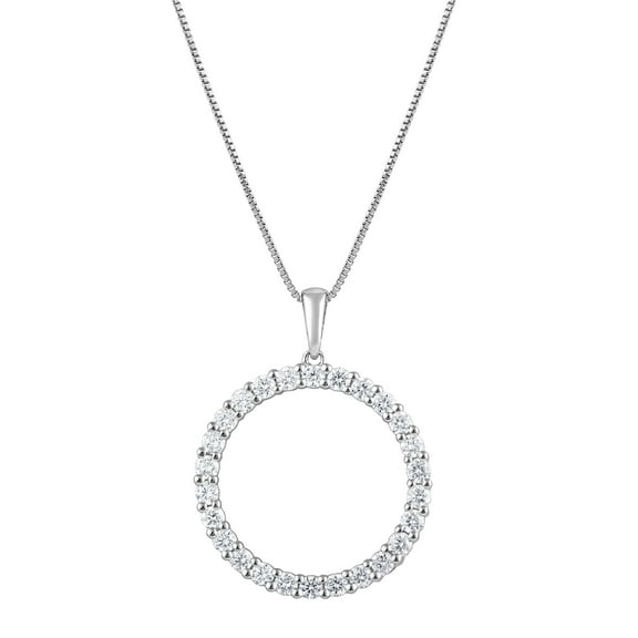 Unique Moments 1/3 Ct Round Lab Grown Diamond Pendant Necklace in Silver for Women (H-I, SI-I1) 18"