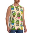 thumbnail image 2 of Pofeuu Cute Cartoon Cactus Print Men's Muscle T-Shirt, Sleeveless, Muscle Tank, Classic Muscle Tee Top For Men Casual Sleeveless Muscle T-Shirt Trendy Clothes-Medium, 2 of 7