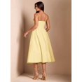 thumbnail image 2 of Vibrant Yellow Spaghetti Strap Fit & Flare Midi Dress For Party, Evening, Or Elegant Daywear, 2 of 7