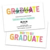 Personalized Rainbow Color Graduate Graduation Party Invitation