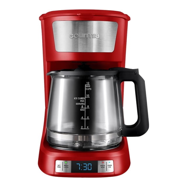 Cafetera Gourmia 12 Tazas Roja