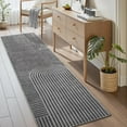 thumbnail image 1 of Boho Area Rug 2x6 Runner Rug Machine Washable Hallway Rugs for Bedroom Non Slip Soft Carpet Geometric Textured Runner for Dining Kitchen Office Living Room Rug-Darkgrey, 1 of 14