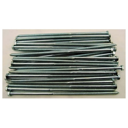 (30) Hex Head 3/8 x 12 Lag Bolts Zinc Plate Wood Screws
