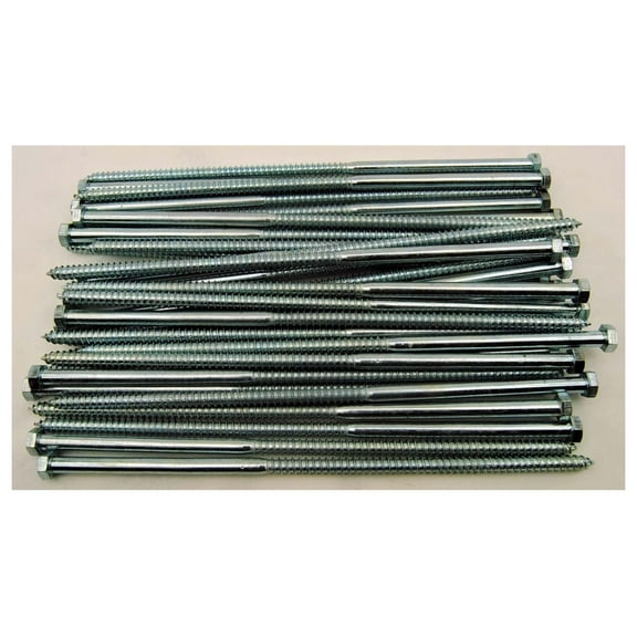 (30) Hex Head 3/8 x 12 Lag Bolts Zinc Plate Wood Screws
