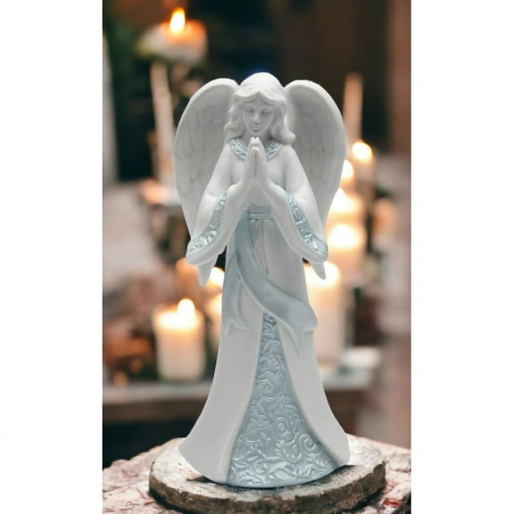 Ceramic Praying Angel Figurine 7.125 Inch Religious Gift Baptism