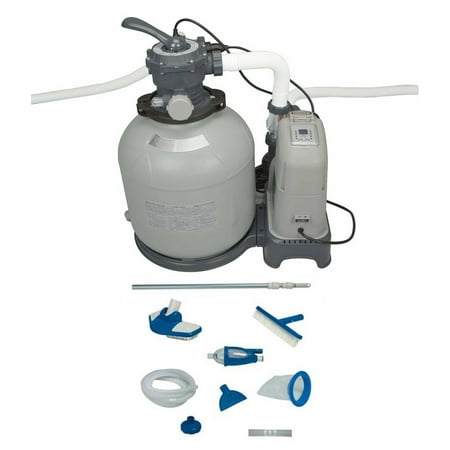 Saltwater System - INTEX 2650 GPH Sand Filter Pump & Saltwater System Set w/ Deluxe Maintenance Kit