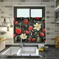 thumbnail image 6 of Coolnut Strawberry Flower Kitchen Curtains 24 Inch Length Blackout Thermal Insulating Tier Curtains with Rod Pockets Short Curtains Home for Living Room/Bedroom Home Decor, 6 of 7