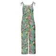 thumbnail image 4 of Sakmal Wide Leg Jumpsuits for Women Floral Plus Size Spaghetti Straps Overalls Scoop Neck Long Sleeveless Pants for Women, 4 of 5