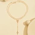 thumbnail image 4 of NICKSUN Cross Necklace for Women, 14K Gold Plated Chain Necklace Layered Dainty Sideways Cross Pendant Choker Necklace Simple Cute Jewelry for Women Christmas Day Gifts, 4 of 6